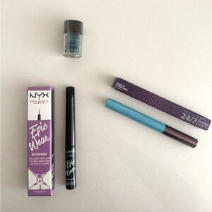 NIB Urban Decay Eyeshadow Stick, NYX Waterproof Liquid Liner, Teal Glitter